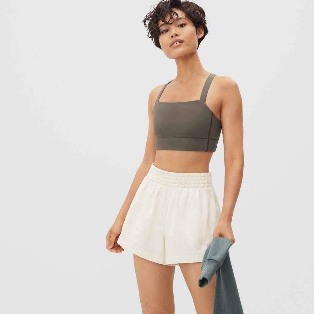 Everlane Perform Bra XS Women Brown Criss Cross Back Square Back Bralette